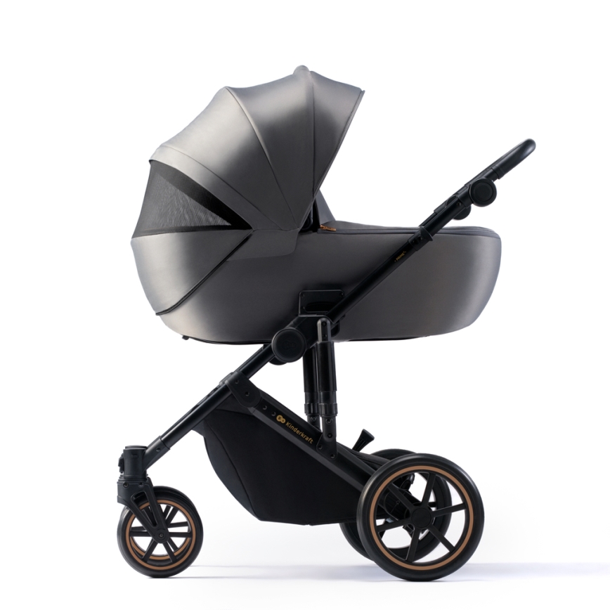 KINDERKRAFT SELECT - Kombinations barnvagn 3i1 PRIME 2 Premium Shadow grå + bilstol