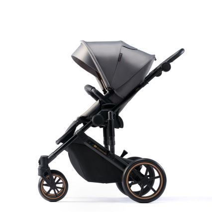 KINDERKRAFT SELECT - Kombinations barnvagn 3i1 PRIME 2 Premium Shadow grå + bilstol