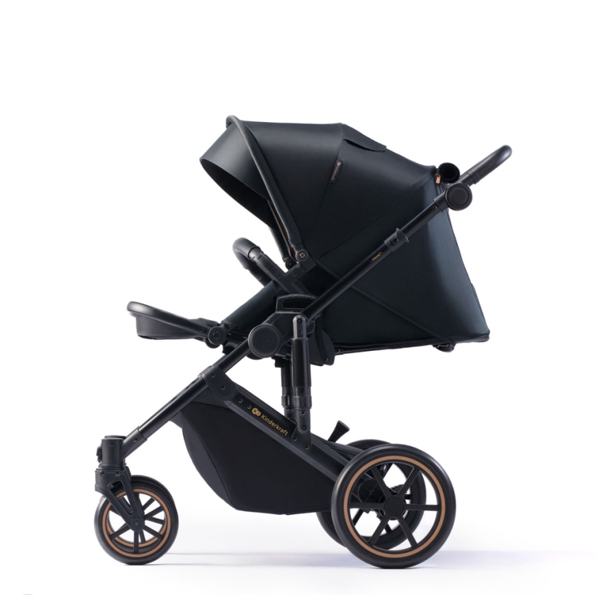 KINDERKRAFT SELECT - Kombinations barnvagn 3i1 PRIME 2 Premium Venezian svart + bilstol