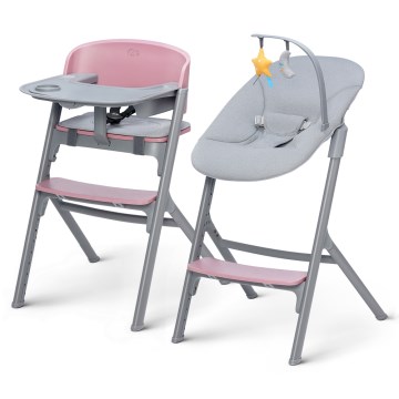 KINDERKRAFT SELECT - Matstol för barn 3i1 LIVY Premium Aster rosa + solstol CALMEE