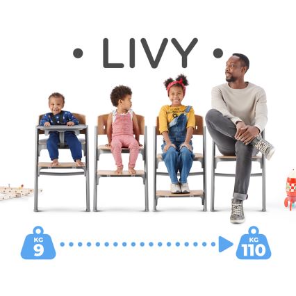 KINDERKRAFT SELECT - Matstol för barn 3i1 LIVY Premium ek
