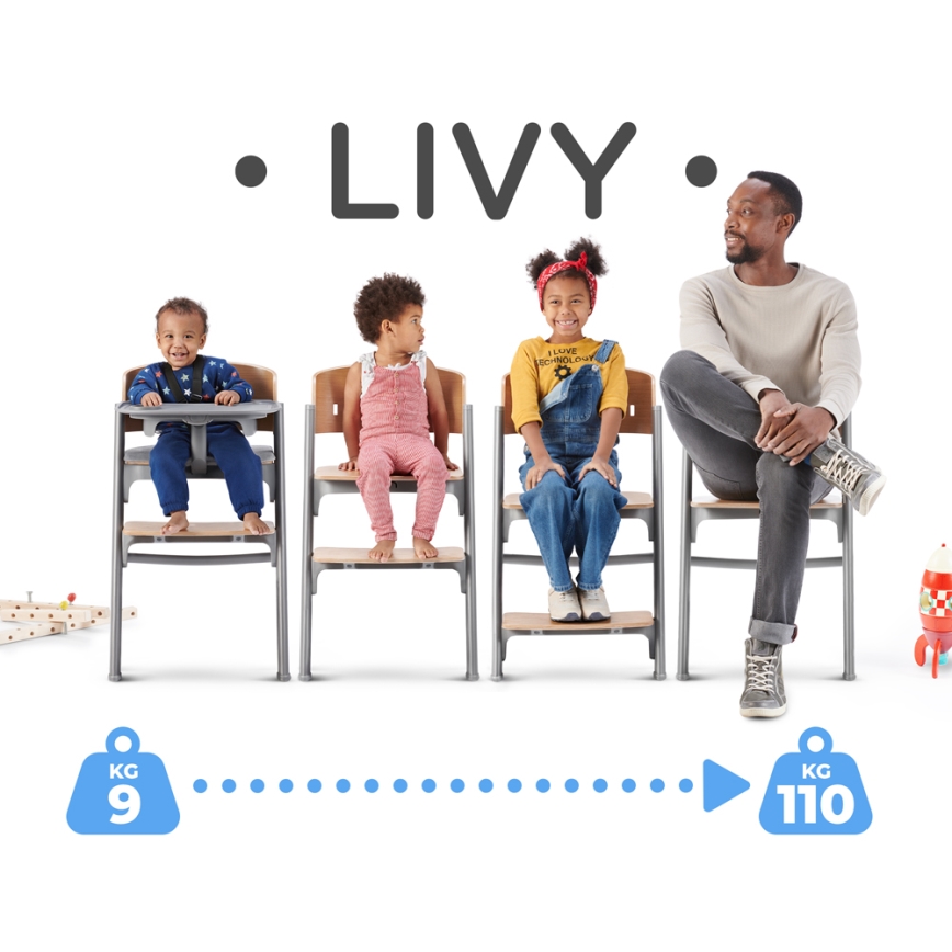 KINDERKRAFT SELECT - Matstol för barn 3i1 LIVY Premium ek