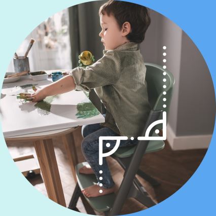 KINDERKRAFT SELECT - Matstol för barn 3i1 LIVY Premium Olive grön + solstol CALMEE