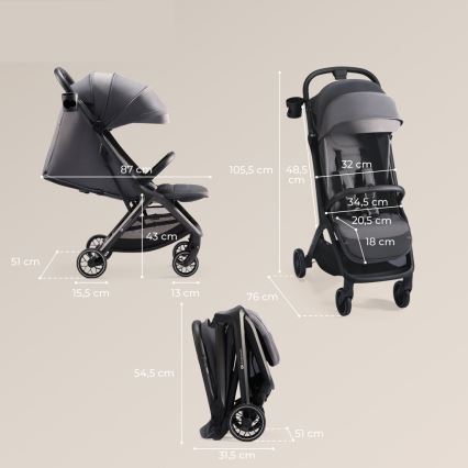KINDERKRAFT SELECT - Sittvagn NUBI 2 grå