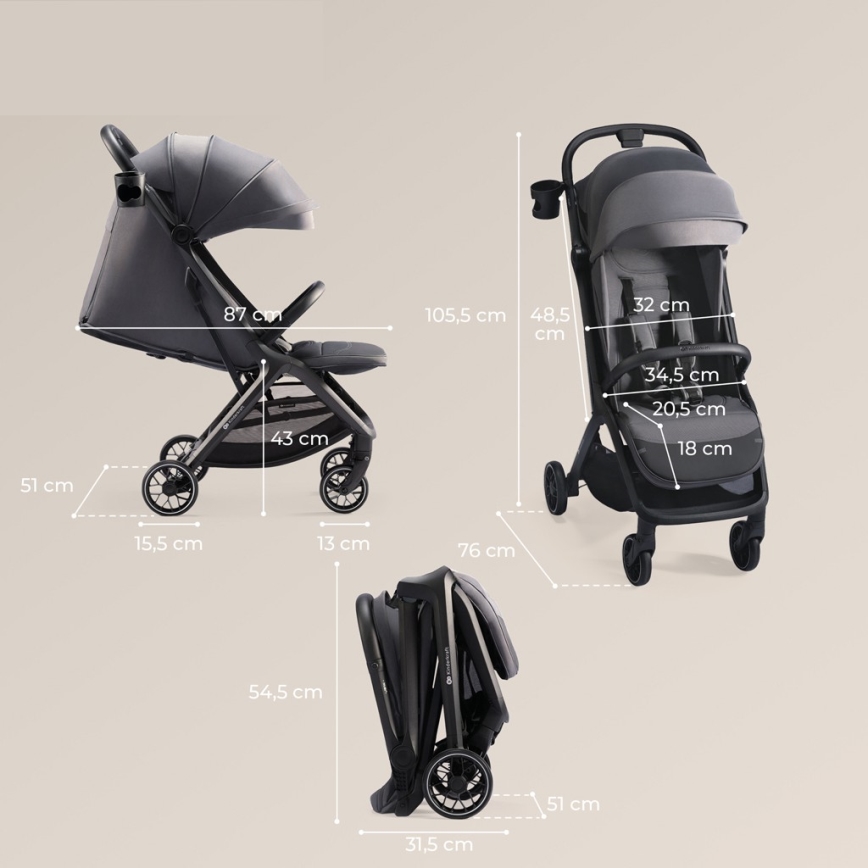 KINDERKRAFT SELECT - Sittvagn NUBI 2 grå