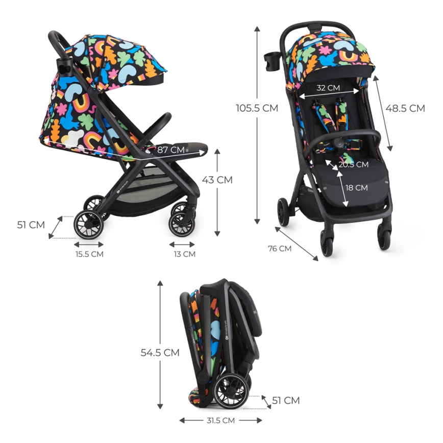 KINDERKRAFT SELECT - Sittvagn NUBI 2 Happy shapes