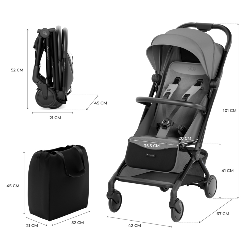 KINDERKRAFT SELECT - Sittvagn PILOT 2 grå