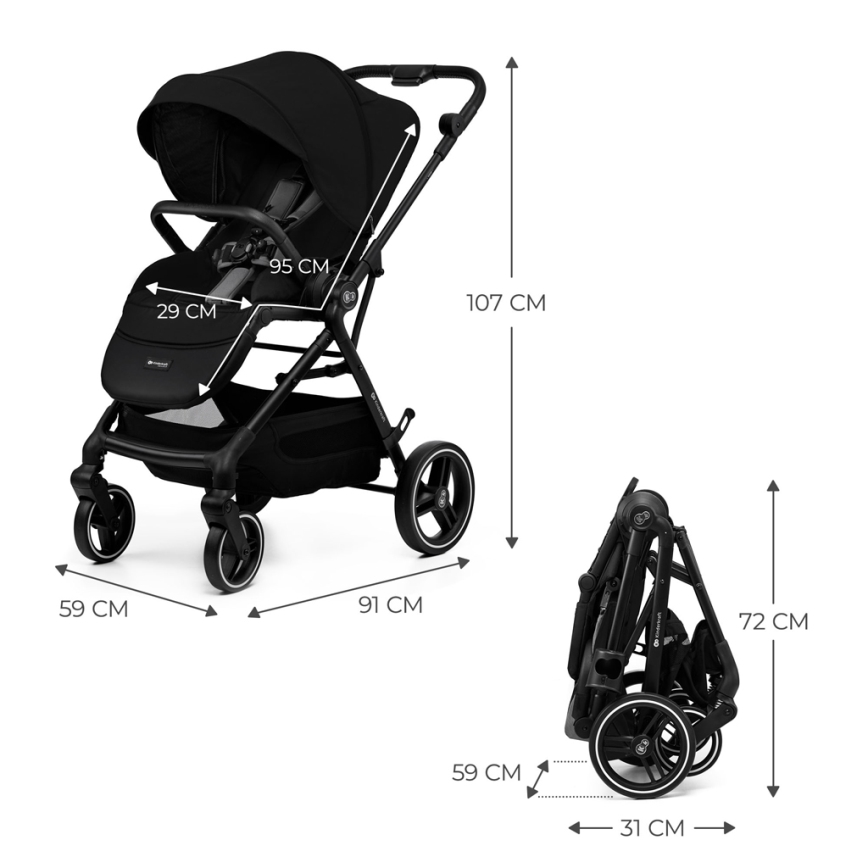 KINDERKRAFT SELECT - Sittvagn YOXI Pure svart
