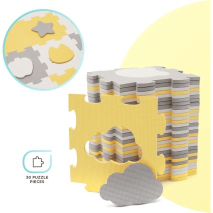 KINDERKRAFT - Skumpussel LUNO 30pcs grå/gul