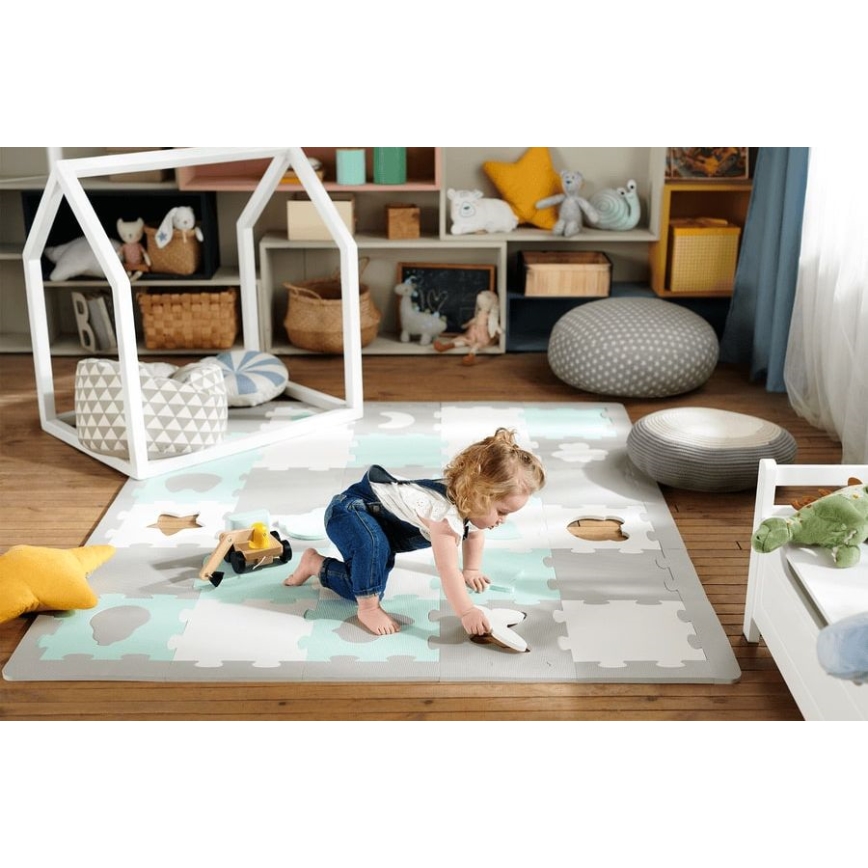 KINDERKRAFT - Skumpussel LUNO 30pcs grå/mint