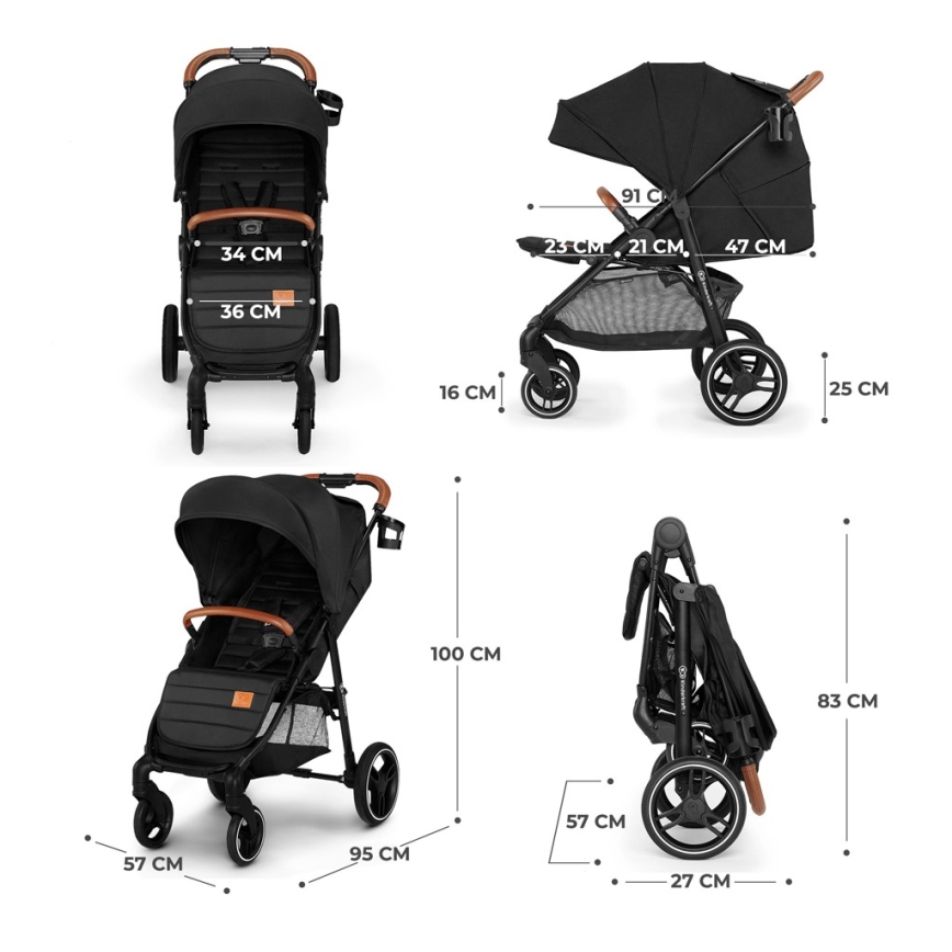 KINDERKRAFT - Sittvagn GRANDE PLUS svart