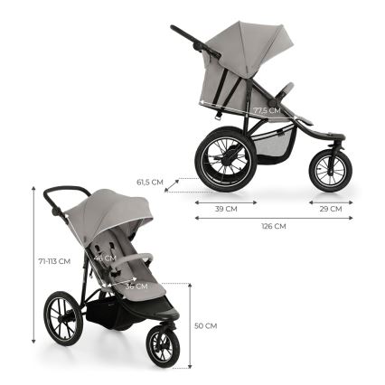 KINDERKRAFT - Sittvagn HELSI2 grå