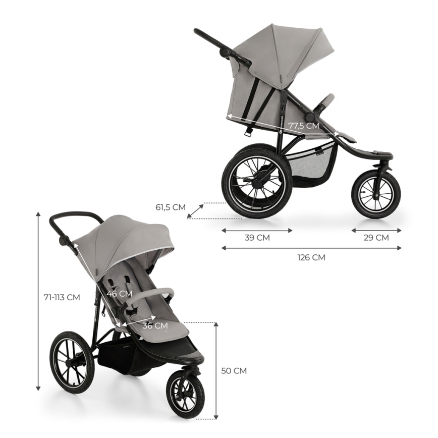 KINDERKRAFT - Sittvagn HELSI2 grå