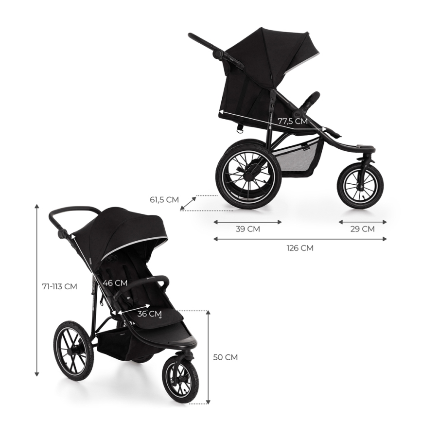 KINDERKRAFT - Sittvagn HELSI2 svart
