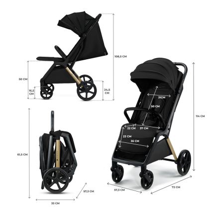 KINDERKRAFT - Sittvagn LOOM svart