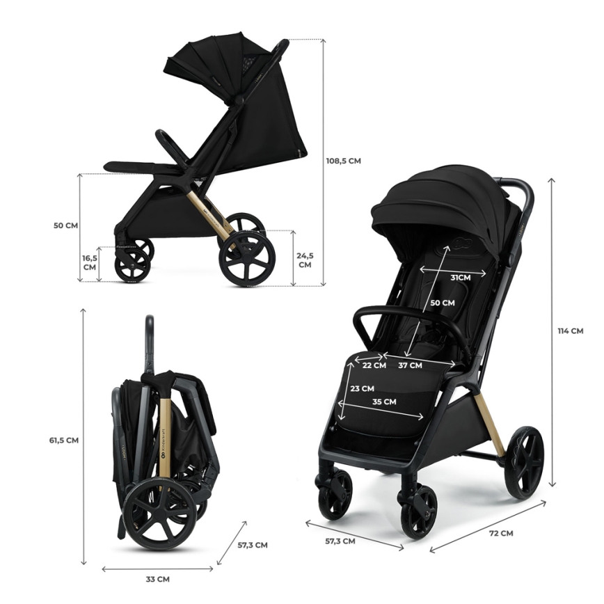 KINDERKRAFT - Sittvagn LOOM svart