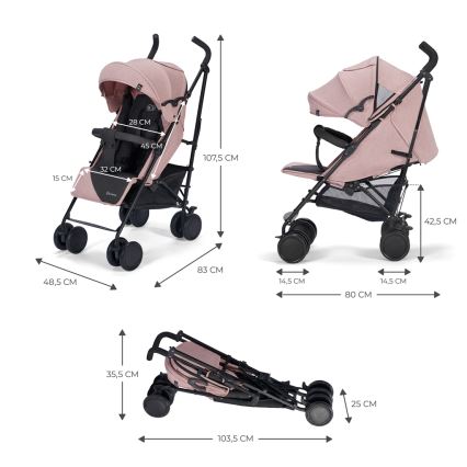 KINDERKRAFT - Sittvagn SIESTA Pink prinsessa