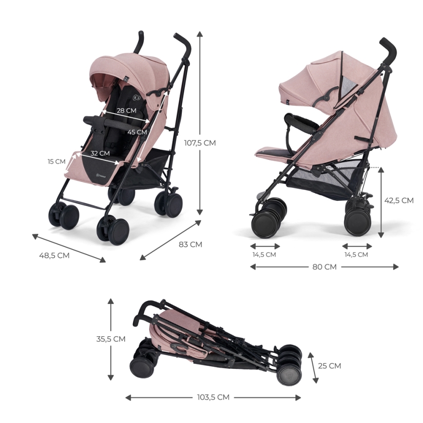 KINDERKRAFT - Sittvagn SIESTA Pink prinsessa