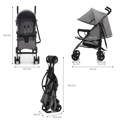 KINDERKRAFT - Sittvagn TIK Stone grå