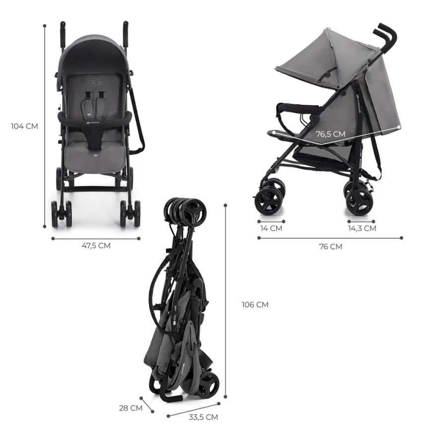 KINDERKRAFT - Sittvagn TIK Stone grå