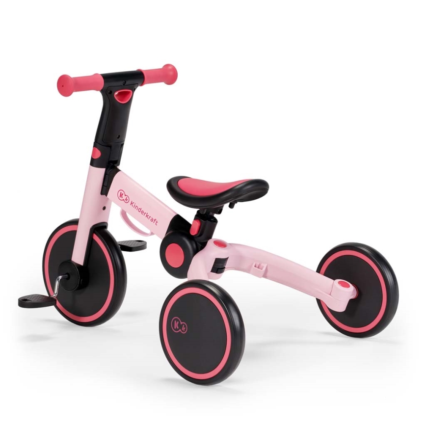 KINDERKRAFT - Trehjuling för barn 3i1 4TRIKE rosa