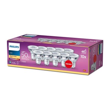 KIT 10x LED glödlampa Philips GU10/4,6W/230V 2700K