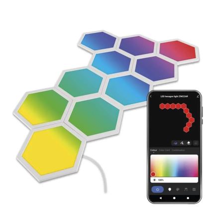 KIT 10x RGBIC Ljusreglerad panel LED/1,9W/230V Wi-Fi Tuya