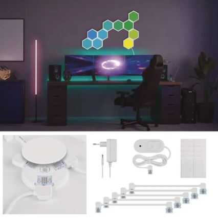 KIT 10x RGBIC Ljusreglerad panel LED/1,9W/230V Wi-Fi Tuya
