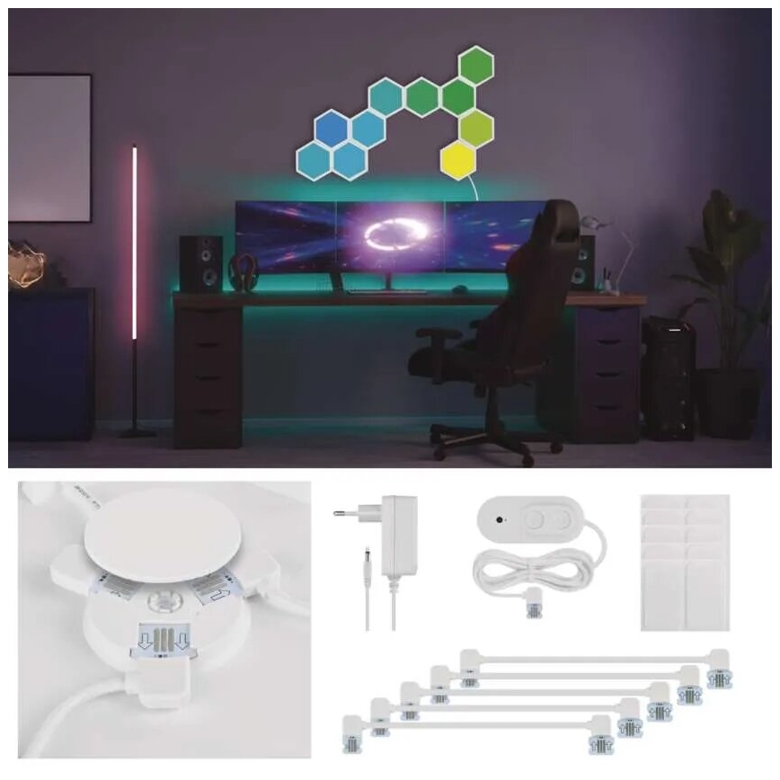 KIT 10x RGBIC Ljusreglerad panel LED/1,9W/230V Wi-Fi Tuya