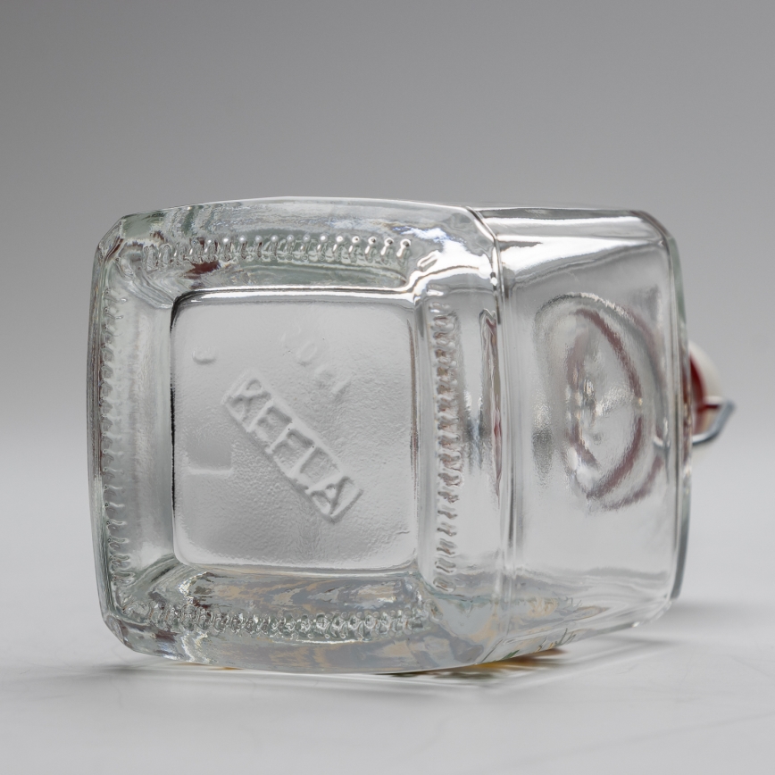 Kit 1x glasflaska och 2x snappsglas genomskinlig med vildsvinmotiv