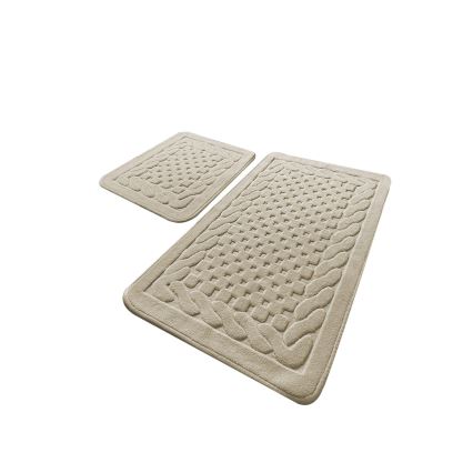 KIT 2x Badrumsmatta BAMBI 60/100 cm beige