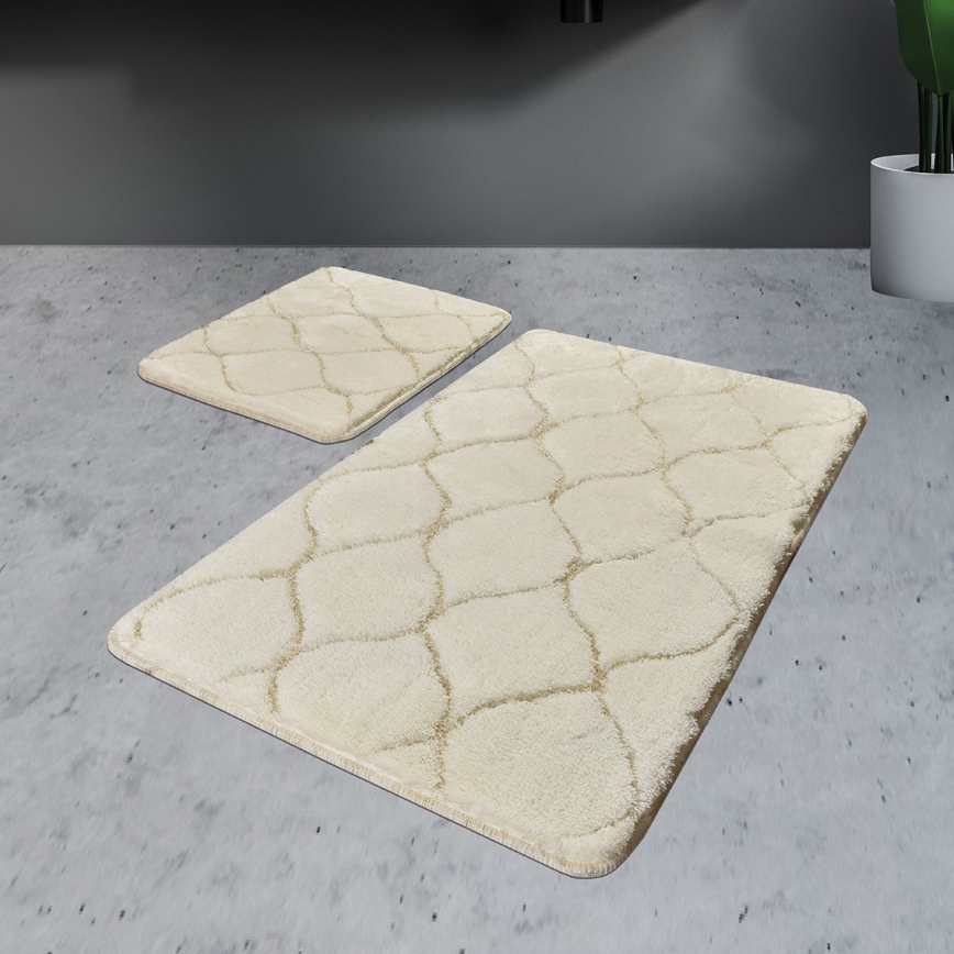 KIT 2x Badrumsmatta INFINITY 60/100 cm beige