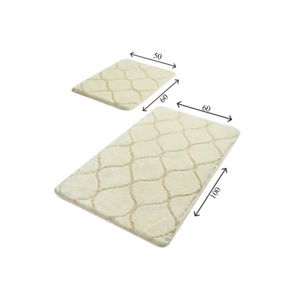 KIT 2x Badrumsmatta INFINITY 60/100 cm beige