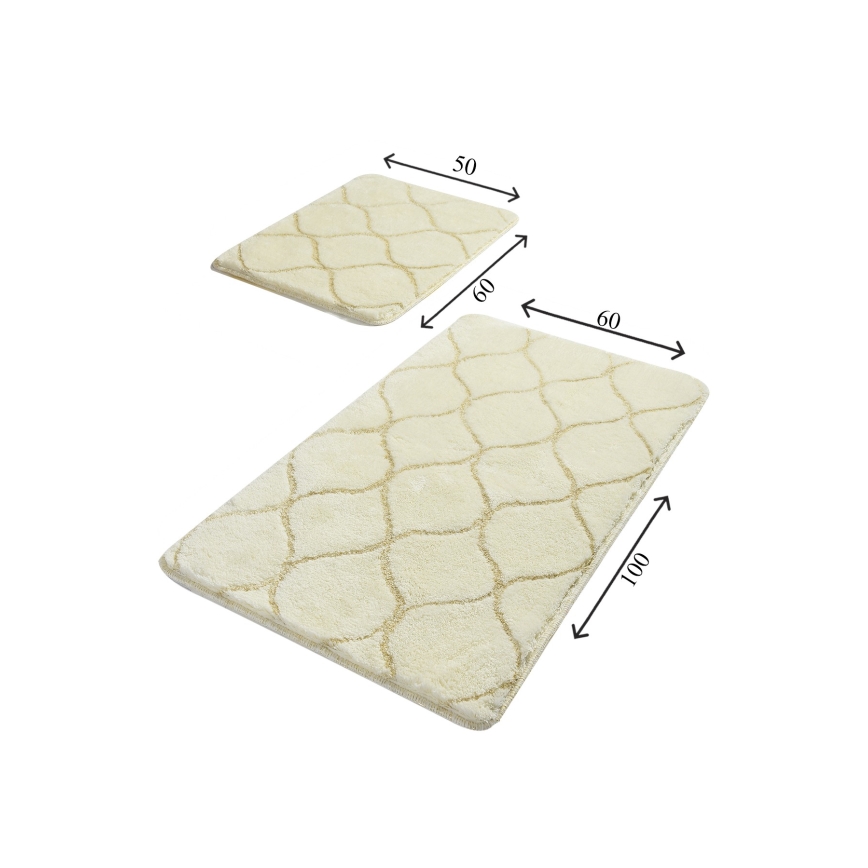 KIT 2x Badrumsmatta INFINITY 60/100 cm beige