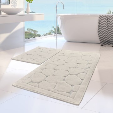 KIT 2x Badrumsmatta LINO 60/100 cm beige