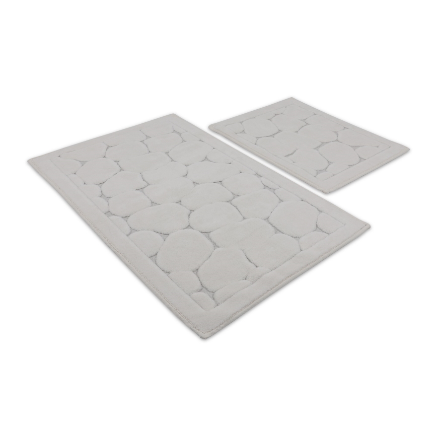 KIT 2x Badrumsmatta LINO 60/100 cm beige