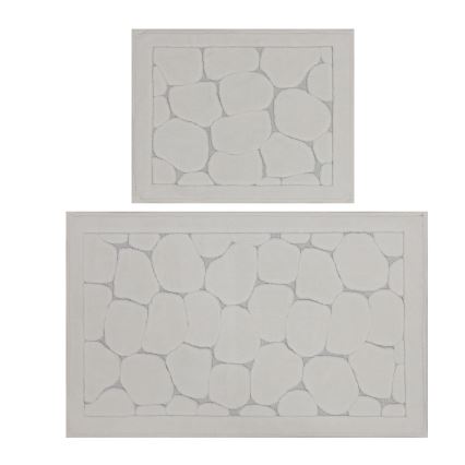 KIT 2x Badrumsmatta LINO 60/100 cm beige