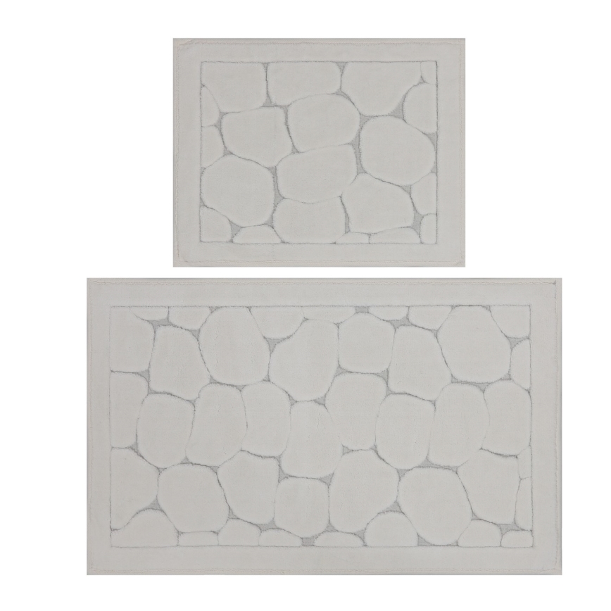 KIT 2x Badrumsmatta LINO 60/100 cm beige