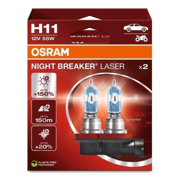 KIT 2x Bilglödlampa NIGHT BREAKER H11 PGJ19-2/55W/12V - Osram