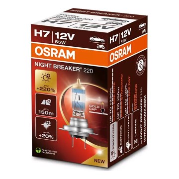 KIT 2x Bilglödlampa NIGHT BREAKER H7 PX26d/55W/12V - Osram