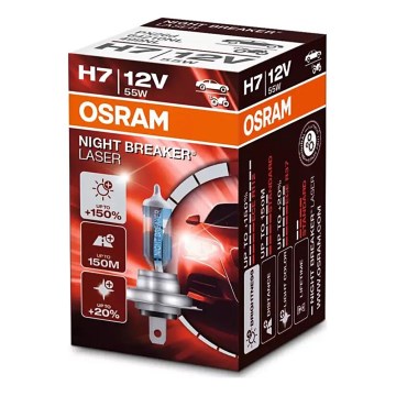 KIT 2x Bilglödlampa NIGHT BREAKER H7 PX26d/55W/12V - Osram