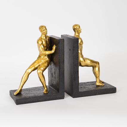 KIT 2x Bokstöd guld/svart