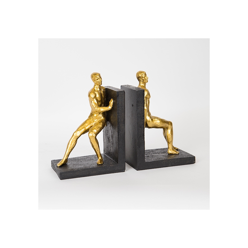 KIT 2x Bokstöd guld/svart
