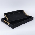 KIT 2x Dekorativt bricka 40x30/34x24 cm svart