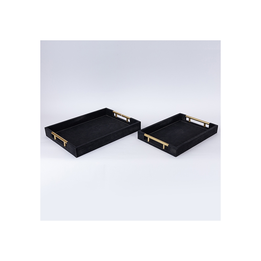 KIT 2x Dekorativt bricka 40x30/34x24 cm svart