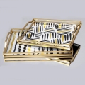 KIT 2x Dekorativt bricka 40x30/35x25 cm guld
