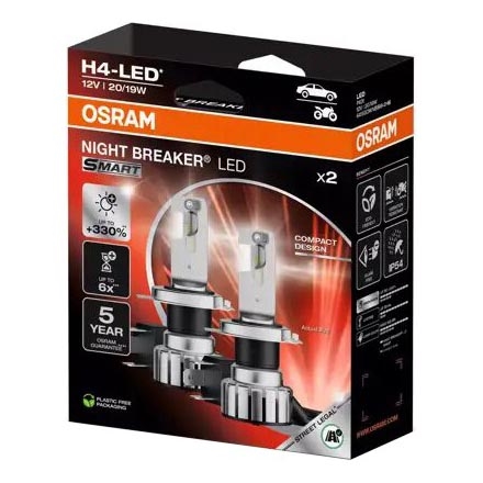 KIT 2x LED Bilglödlampa NIGHT BREAKER H4 P43t/20/19W/12V - Osram