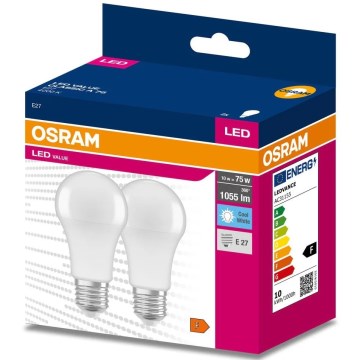 KIT 2x LED glödlampa A60 E27/10W/230V 4000K - Osram