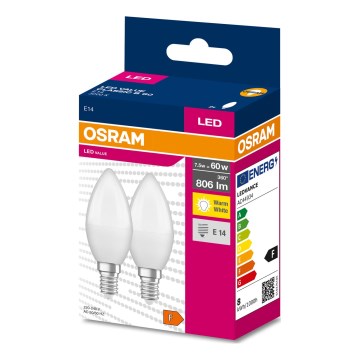 KIT 2x LED glödlampa B38 E14/7,5W/230V 3000K - Osram
