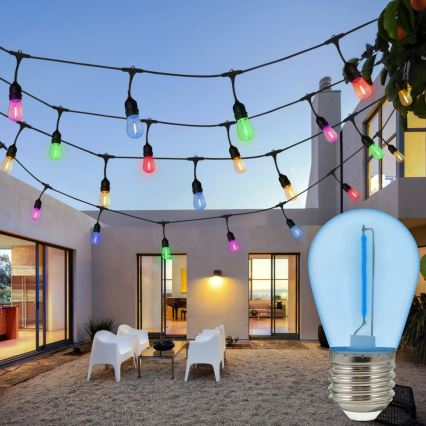 KIT 2x LED glödlampa PARTY E27/0,3W/36V blå